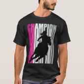 Barrel Racing Champion Horse Riding Pink Retro Cow T-Shirt (Vorderseite)