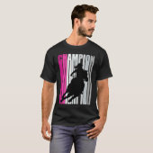 Barrel Racing Champion Horse Riding Pink Retro Cow T-Shirt (Vorne ganz)