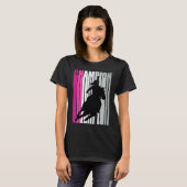 Barrel Racing Champion Horse Riding Pink Retro Cow T-Shirt (Vorne ganz)