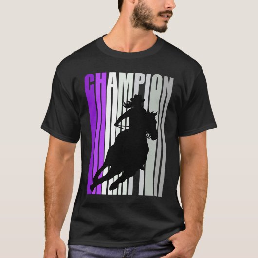 Barrel Racing Champion Horse Riding Purple Cowgirl T-Shirt (Vorderseite)