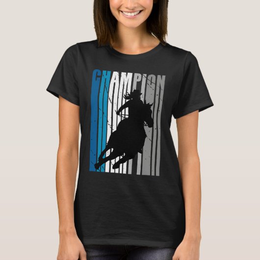 Barrel Racing Champion Horse Riding Teal Cowgirl W T-Shirt (Vorderseite)