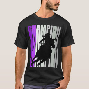 Barrel Racing Champion Reiten Lila Cowgirl T-Shirt