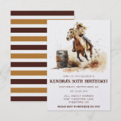 Barrel Racing, Cowgirl Birthday Party Einladung (Vorne/Hinten)