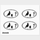 Barrel Racing Cross Euro Style Ovaler Aufkleber (Blatt)