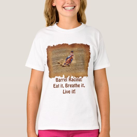 Barrel Racing - Essen, atmen, leben! T-Shirt (Vorderseite)