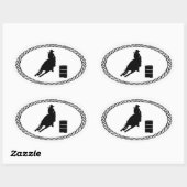 Barrel Racing Euro Style Ovaler Aufkleber (Blatt)