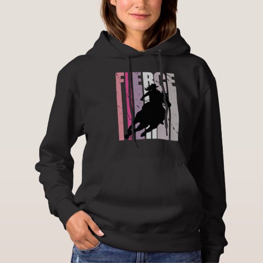 Barrel Racing Fierce Cowgirl Hat Western Theme Sou Hoodie (Vorderseite)