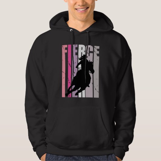 Barrel Racing Fierce Cowgirl Hat Western Theme Sou Hoodie (Vorderseite)