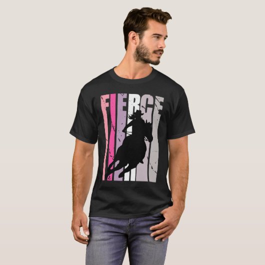 Barrel Racing Fierce Cowgirl Hat Western Theme Sou T-Shirt (Vorne ganz)