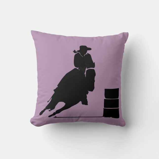 Barrel Racing Girl Silhouette Kissen (Vorderseite)