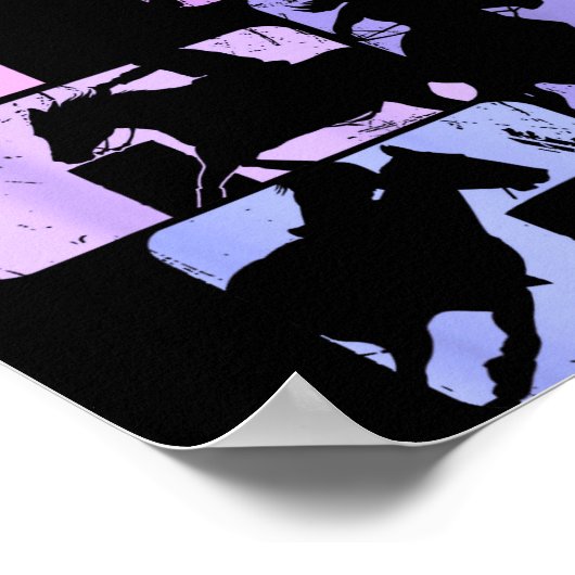 Barrel Racing Horse Barrel Racer Rodeo Cowgirl Wom Poster (Ecke)