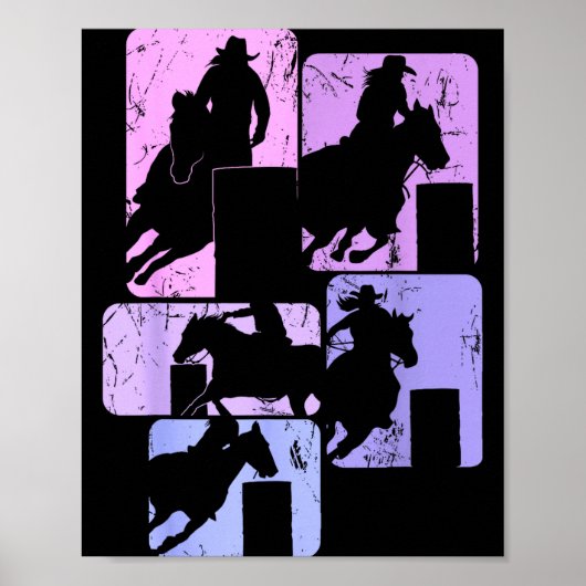 Barrel Racing Horse Barrel Racer Rodeo Cowgirl Wom Poster (Vorne)