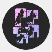 Barrel Racing Horse Barrel Racer Rodeo Cowgirl Wom Runder Aufkleber (Vorderseite)