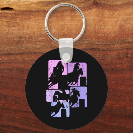 Barrel Racing Horse Barrel Racer Rodeo Cowgirl Wom Schlüsselanhänger (Vorderseite)