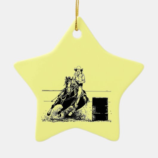 Barrel Racing Horse Keramikornament (Vorne)