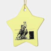 Barrel Racing Horse Keramikornament (Links)