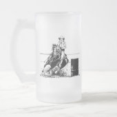 Barrel Racing Horse Mattglas Bierglas (Links)