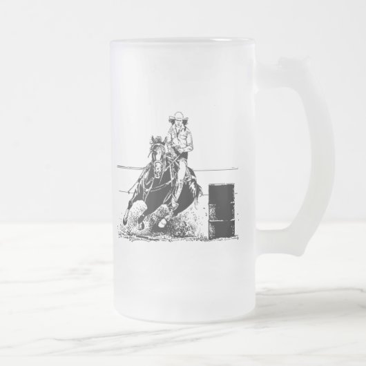 Barrel Racing Horse Mattglas Bierglas (Rechts)