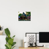 Barrel Racing in der Dämmerung Poster (Heimbüro)