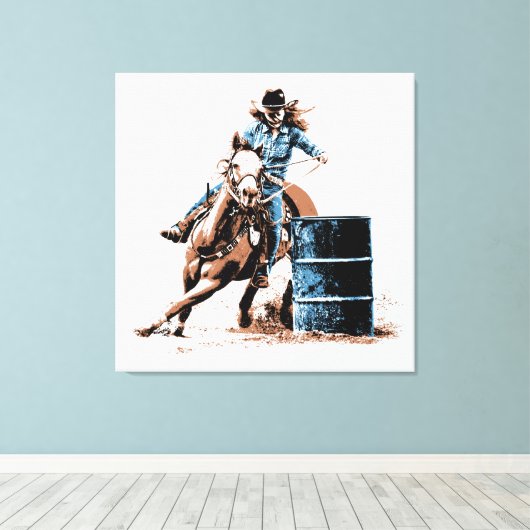 Barrel Racing Leinwanddruck (Insitu (Holzboden))