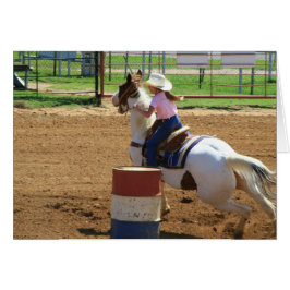 Barrel Racing Little Cowgirl Western Card