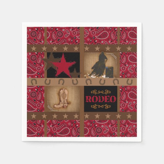 BARREL RACING PAISLEY BARREL RACER DECOUPAY PAPIER SERVIETTE (Vorderseite)