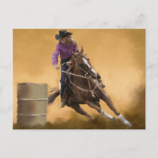 Barrel Racing Postkarte (Vorderseite)