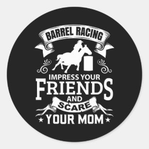 Barrel Racing Racing Reitsport Racer Racer R Runder Aufkleber