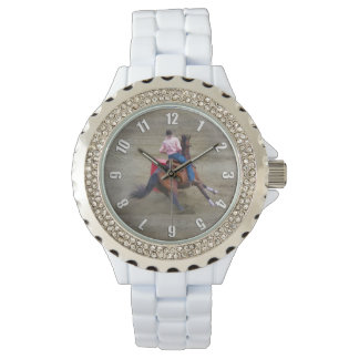 Barrel-Racing Rodeo Cowgirl Design Armbanduhr
