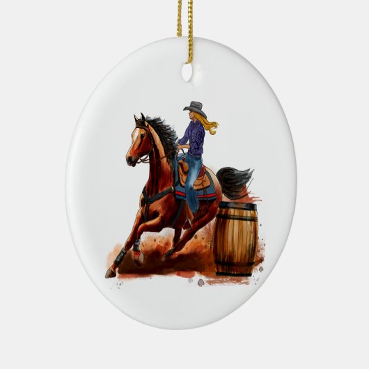 Barrel Racing Rodeo, Personalize Ornament (Rechts)