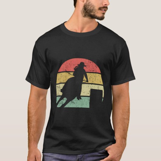 Barrel Racing Rodeo Retro Vintages Geschenk T-Shirt (Vorderseite)