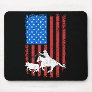 Barrel Racing Rodeo Riding US Independence Mousepad