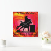 Barrel Racing Wall Clock Quadratische Wanduhr (Zuhause)