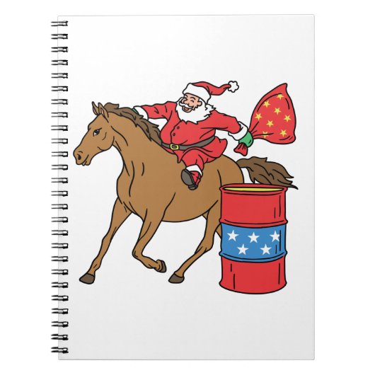 Barrel Racing Weihnachten auf Barrel Pferd Notizblock (Vorderseite)