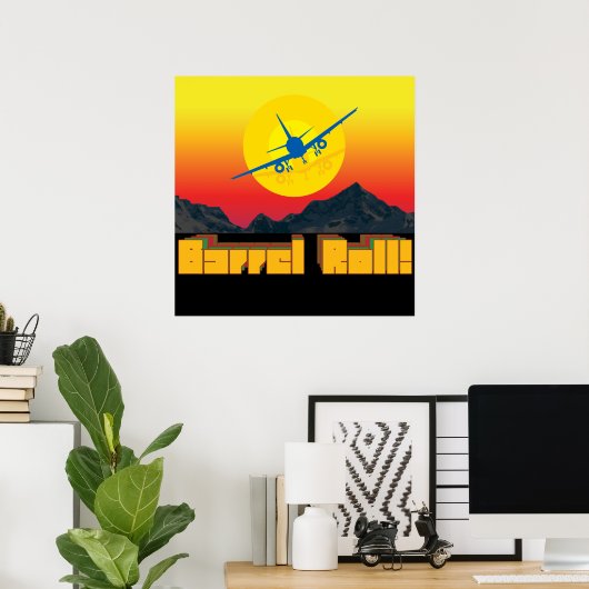 Barrel Roll Retro Canvas Print 1 Poster (Heimbüro)