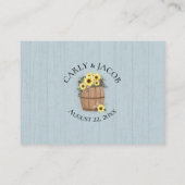 Barrel Sunflowers Blue Wood Website Info Visitenkarte (Rückseite)