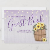 Barrel Sunflowers Gästebuch-Zeichen (Vorderseite)