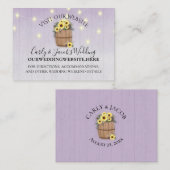 Barrel Sunflowers Lila Wood Website Info Visitenkarte (Vorne/Hinten)