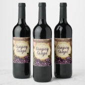 Barrel Trauben personalisiert handgefertigt Weinetikett (Flaschen)