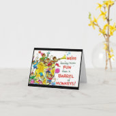 Barrel von Affen Fun Note Card Karte (Gelbe Blume)