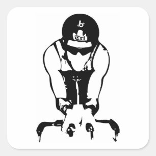 Barrel X Triathlon Biker Typ Quadratischer Aufkleber