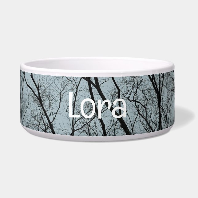 Barren Trees Hausbowl mit LOLA Text Napf (Vorderseite)