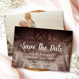Barrennen mit String Lights Rustikale Hochzeit Save The Date