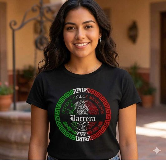 Barrera Nachname Mexiko Emblem Shirt