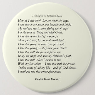 Barrett Browning - Sonnets aus Portugal 43 Button