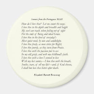 Barrett Browning - Sonnets aus Portugal 43 Magnet
