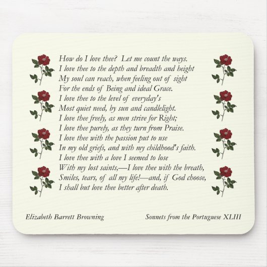 Barrett Browning - Sonnets aus Portugal 43 Mousepad (Vorne)