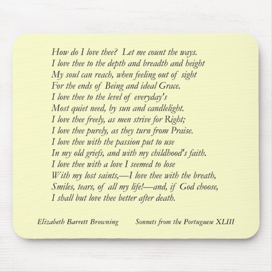 Barrett Browning - Sonnets aus Portugal #43 Mousepad (Vorne)