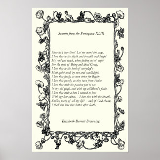 Barrett Browning - Sonnets aus Portugal 43 Poster