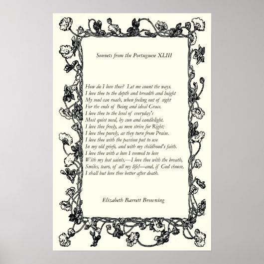 Barrett Browning - Sonnets aus Portugal 43 Poster (Vorne)